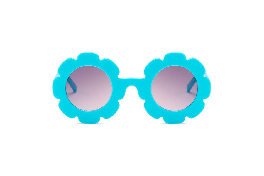 SÃ¸d BÃ˜RNE blomster-solbrille i lyseblÃ¥. - sunlooper.dk - billede 2