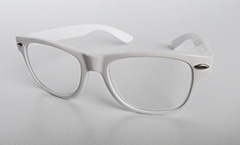 Hvid wayfarer bÃ¸rnebrille med klart glas - Design nr. 3211