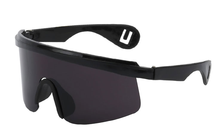 Sort oversize stor skibrille / solbrille - Design nr. 3452