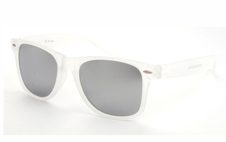 Mat wayfarer i halv-transparent med spejlglas - Design nr. 3501