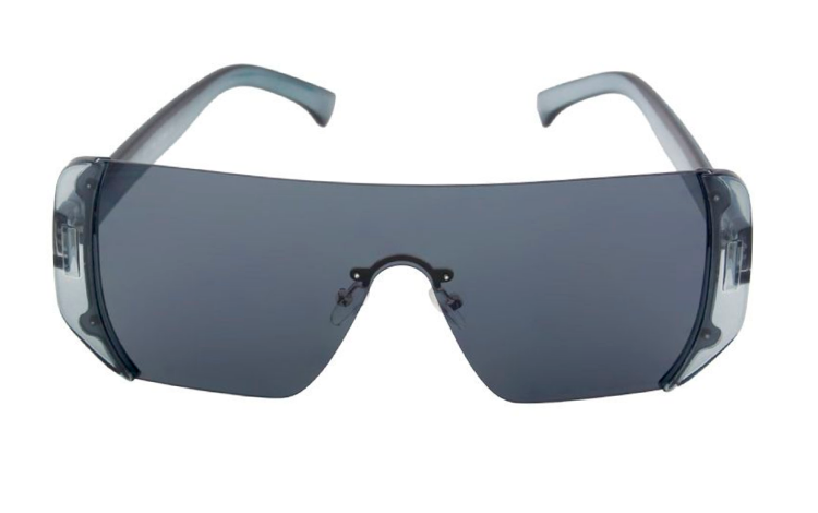 FrÃ¦k oversized solbrille i grÃ¥sort design - Design nr. 4366