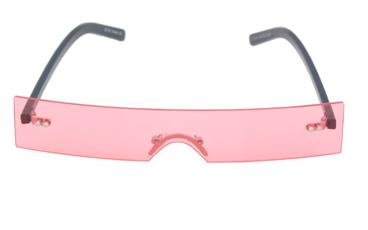 FrÃ¦k lyserÃ¸d solbrille i aflangt firkantet design - Design nr. 4370