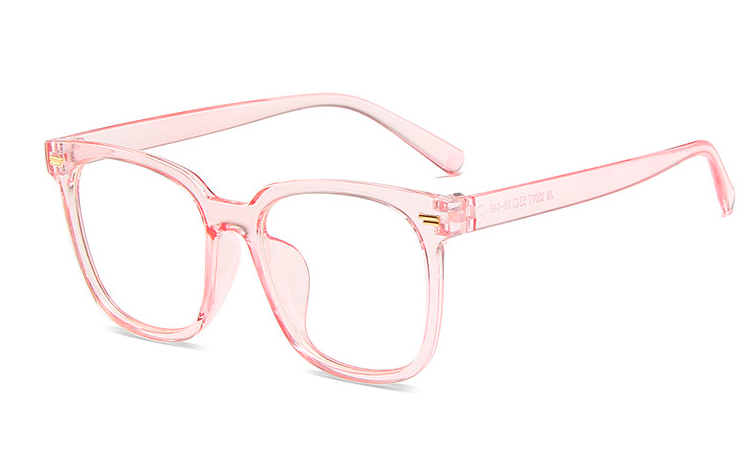Flot lyserÃ¸d stilet brille med klart glas, uden styrke - Design nr. 4408
