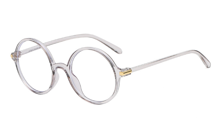 GrÃ¥ transparent brille med klart glas uden styrke - Design nr. 4417