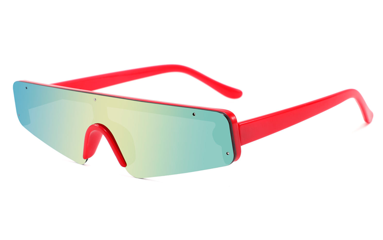 FrÃ¦k smal solbrille i kantet aflangt design - Design nr. 4476