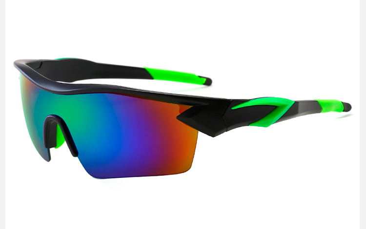 Hurtigbrille i mat-sort med neongrÃ¸nne detaljer - Design nr. 4513
