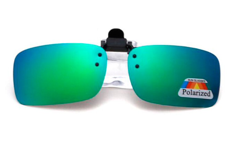 Clip-on solbrille med spejlglas i grÃ¸n-blÃ¥ nuancer - Design nr. 4534