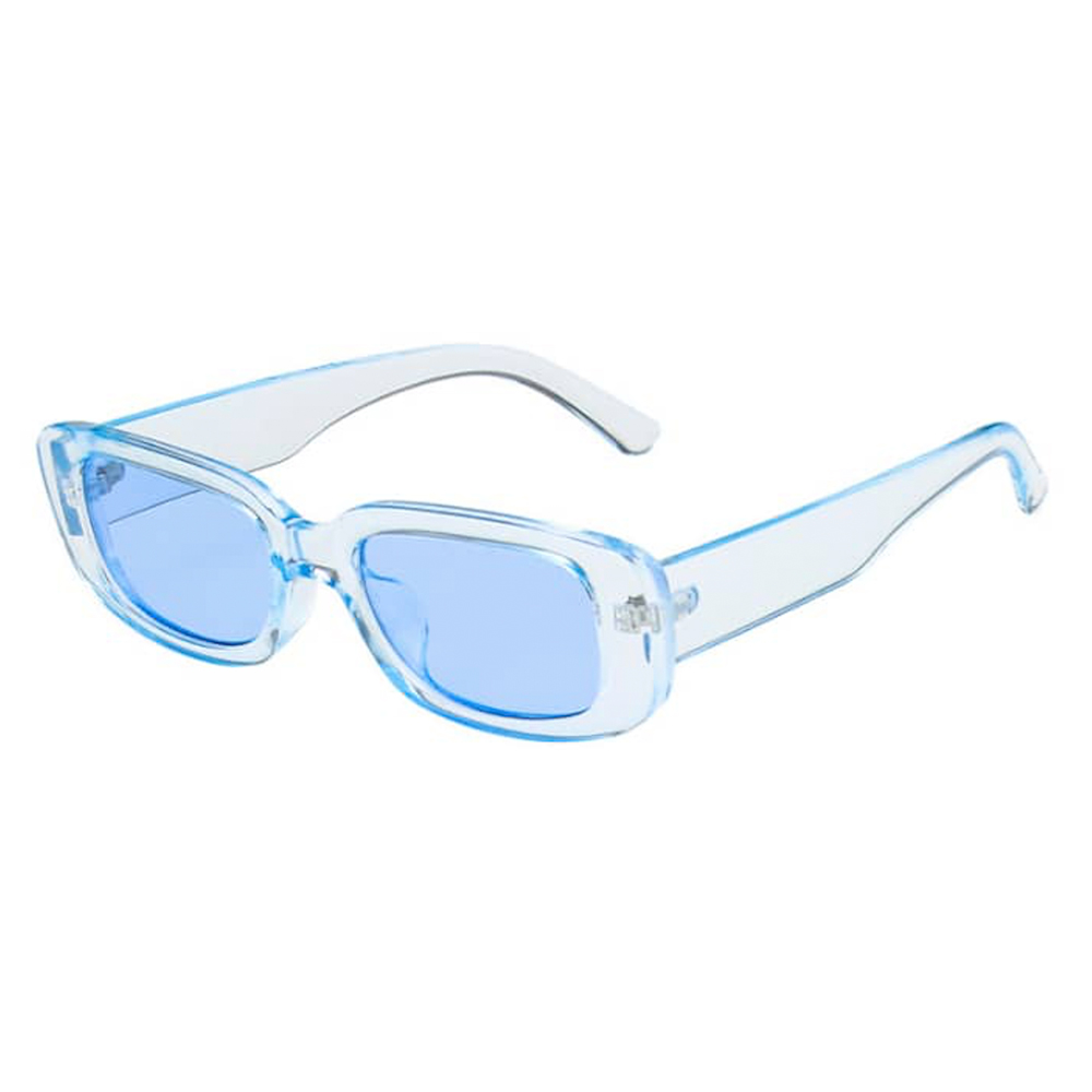 Transparent lyseblÃ¥ solbrille i aflangt firkantet design - Design nr. 4566