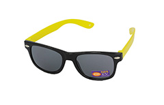BÃ¸rnesolbrille i sort med gule stÃ¦nger - Design nr. 1095