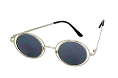 SÃ¸lvfarvet rund lennon solbrille i eksklusiv model - Design nr. 1112