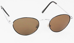Sort og sÃ¸lvfarvet oval solbrille - Design nr. 3121