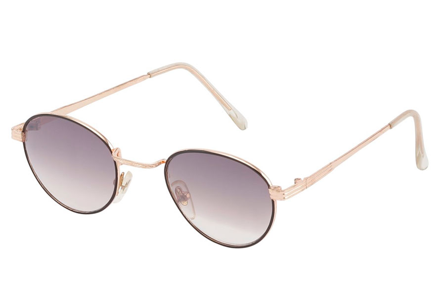 DrÃ¥beformet solbrille i sort og guldfarvet metal stel. - Design nr. 3806