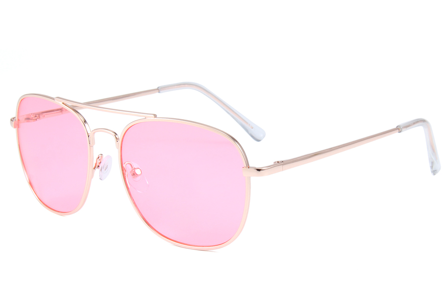 Aviator solbrille i firkantet design med lyserÃ¸de glas - Design nr. s3886