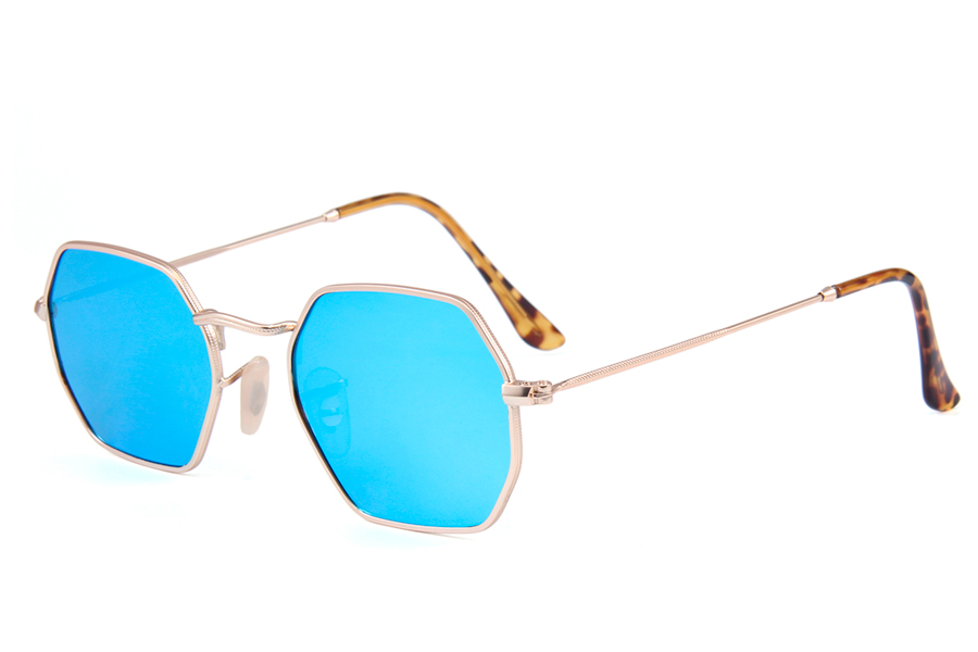 Hexagonal solbrille med flade linser - Design nr. s3902