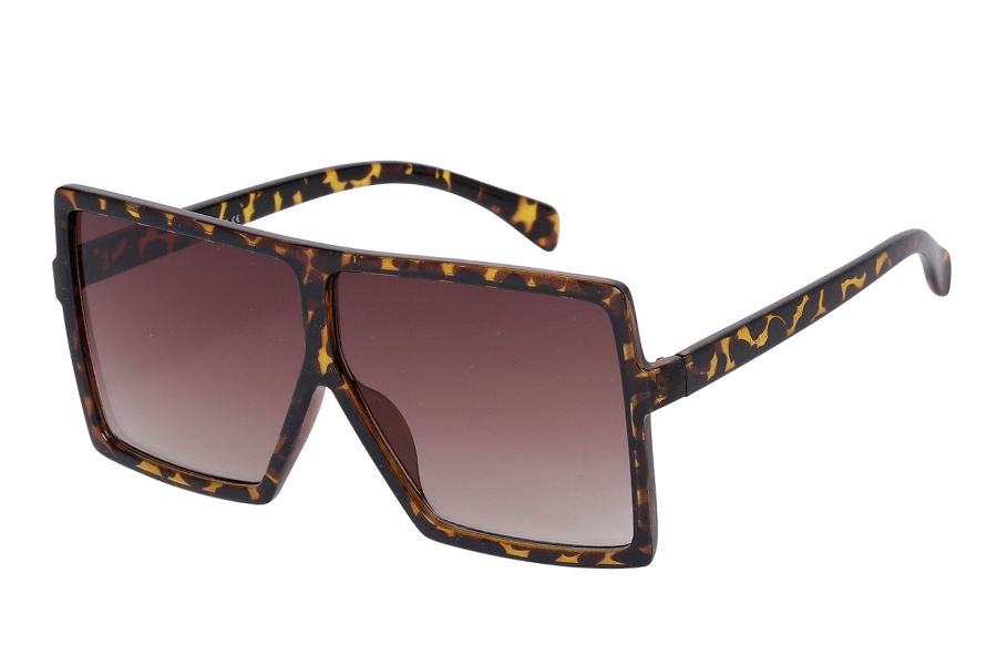 Oversized stor brunspÃ¦ttet brille i fladt design - Design nr. s3936