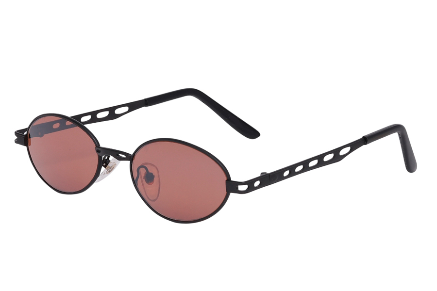 Oval solbrille i mat sort stel med optimale glas til nattekÃ¸rsel. - Design nr. s4014