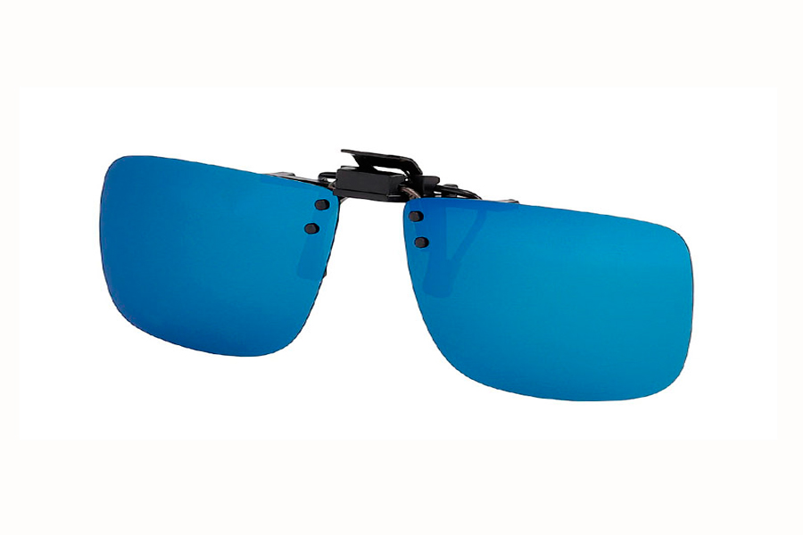 Polaroid clip-on solbrille i blÃ¥t spejlfarvet glas - Design nr. s4047