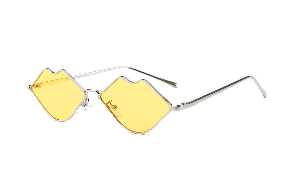 FrÃ¦k lÃ¦be solbrille i metal stel med gule glas - Design nr. s4085