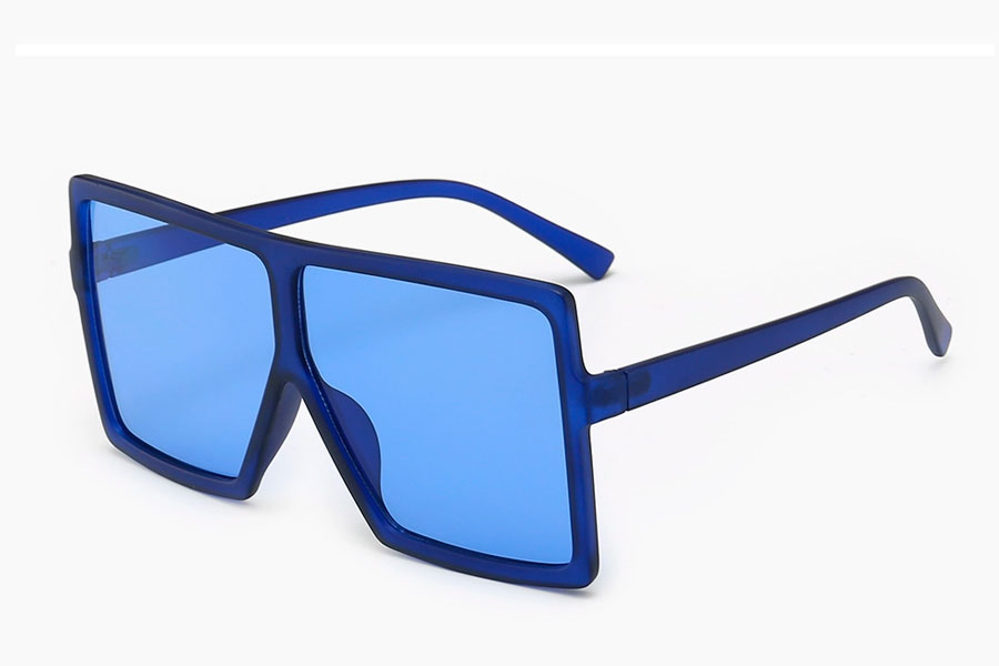 Oversized blÃ¥ firkantet brille i fladt design - Design nr. s4098