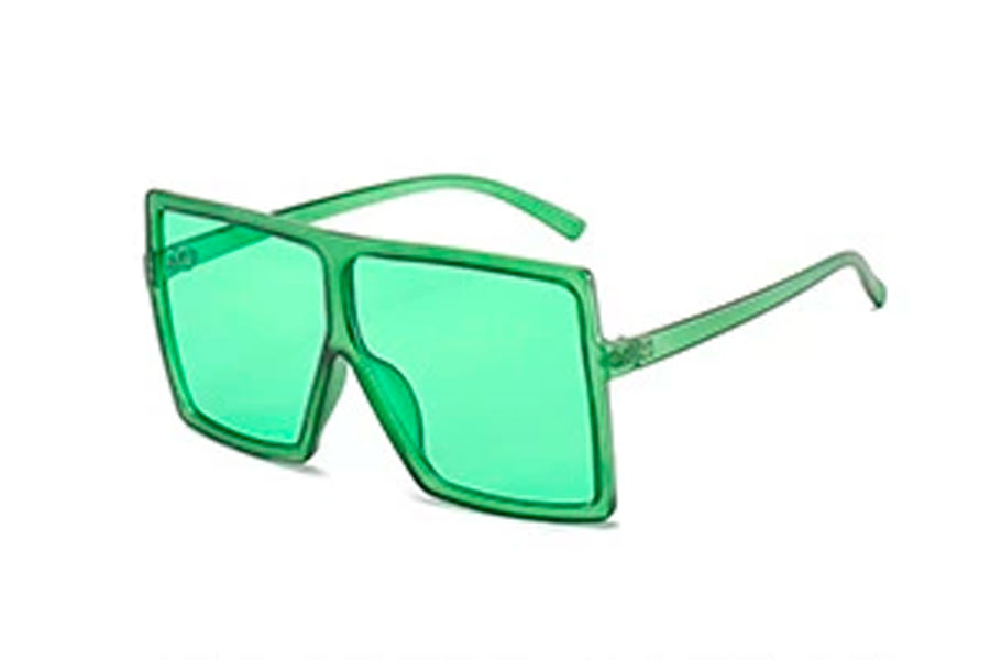 Oversized firkantet brille med grÃ¸nne glas i fladt design - Design nr. s4105