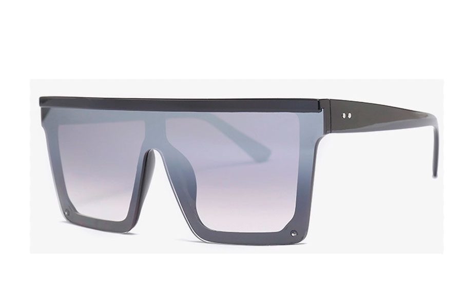 SÃ¸lvfarvet spejl solbrille i kantet design - Design nr. s4110