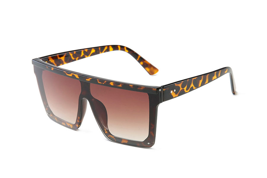 Skildpaddebrun spÃ¦ttet solbrille i kantet design - Design nr. s4112