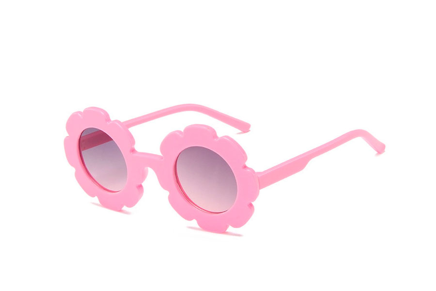 SÃ¸d BÃ˜RNE blomster-solbrille i lyserÃ¸d. - Design nr. s4121