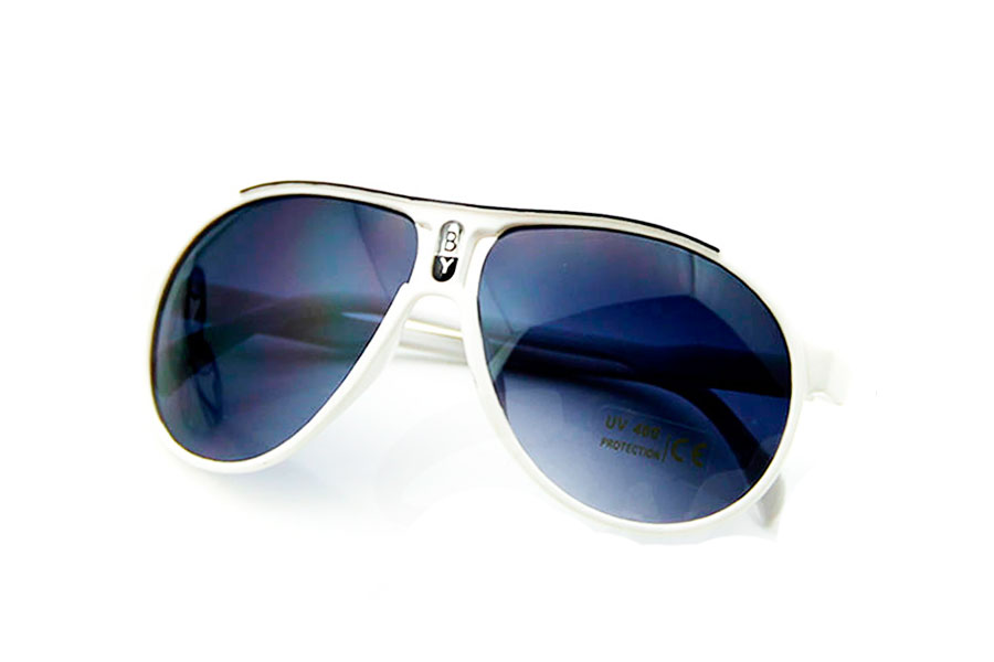 Hvid BÃ˜RNE solbrille i aviator model - Design nr. s4169