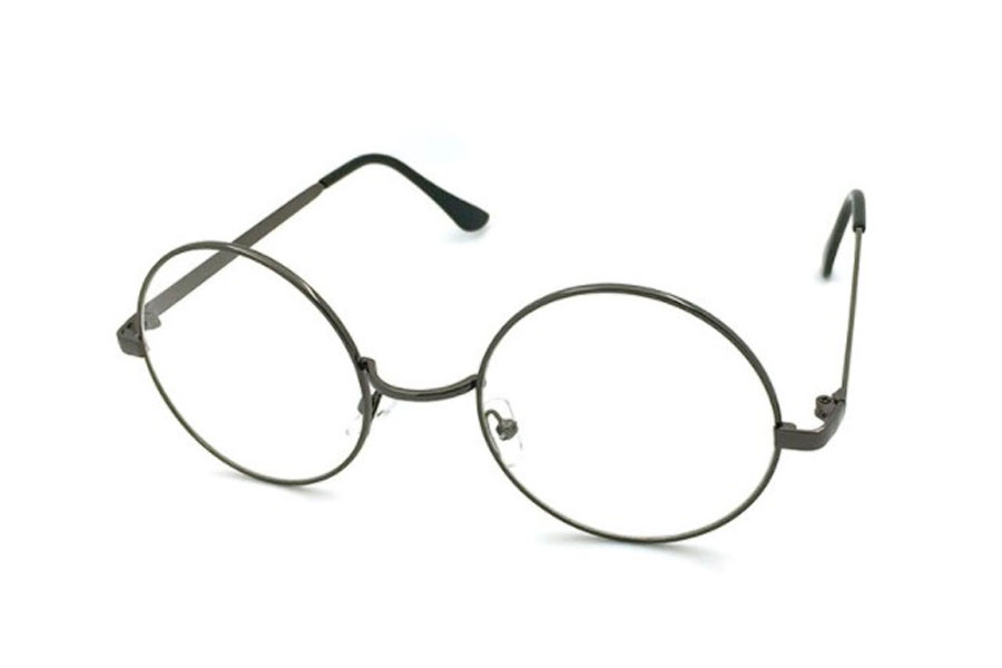 Rund brille i mÃ¸rk sÃ¸lv /  - Design nr. s4182