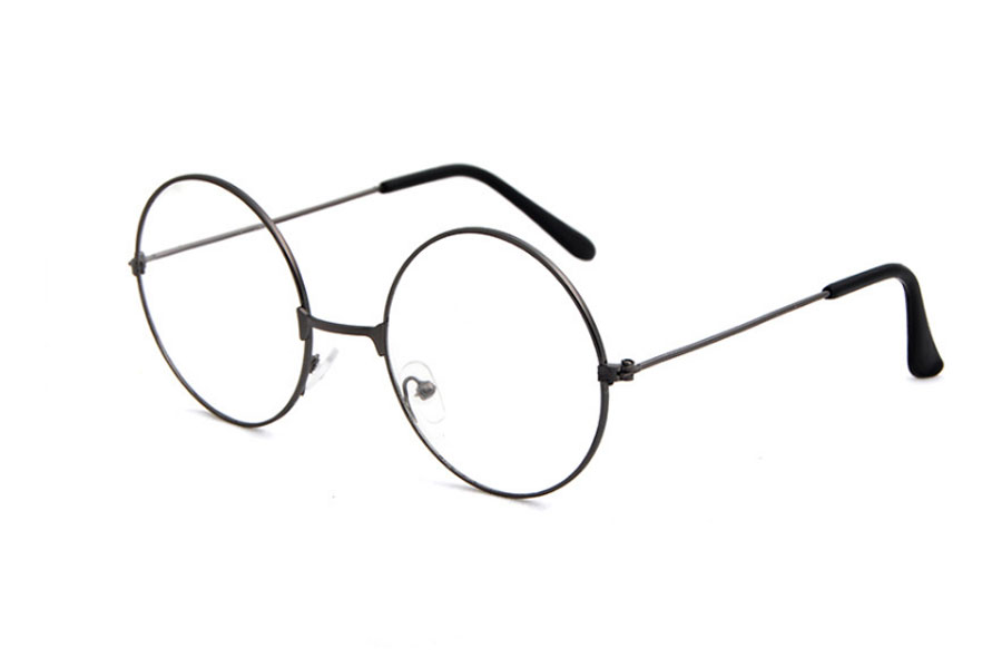 MÃ¸rk sÃ¸lvfarvet metal brille i det moderigtige John Lennon look. - Design nr. s4206