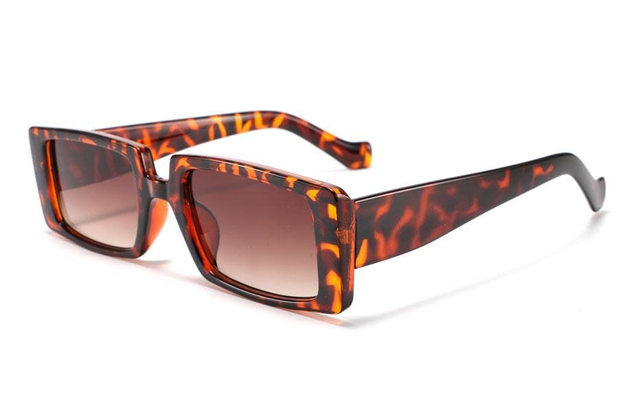 Aflang firkantet solbrille i spÃ¦ttet brune farver. - Design nr. 4280