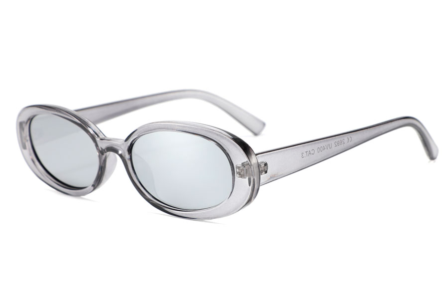Smuk oval solbrille i grÃ¥t transparent design - Design nr. 4284