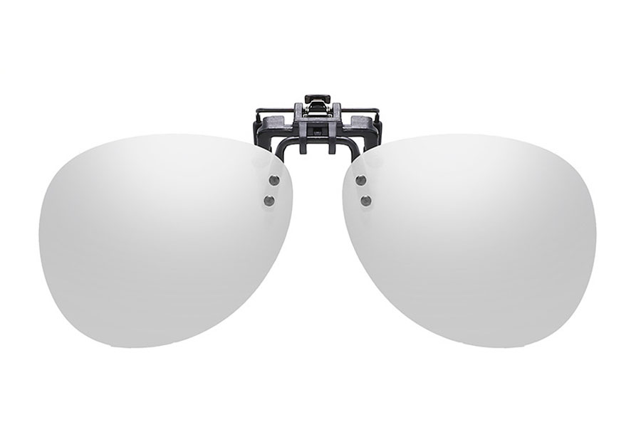 Polaroid clip-on solbrille i sÃ¸lvfarvet sepjlglas. - Design nr. 4303