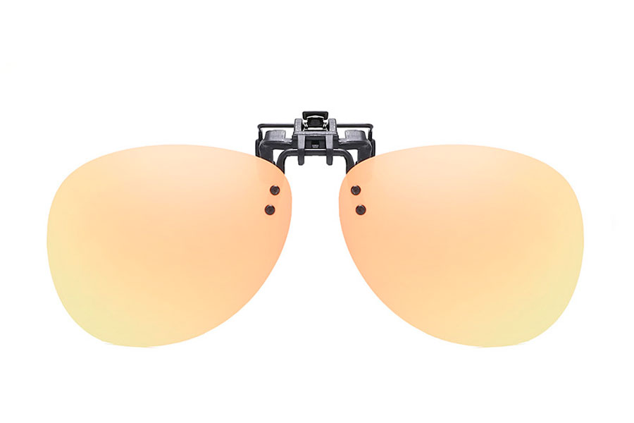Polaroid clip-on solbrille i orange-gul-fersken sepjlglas. - Design nr. 4306