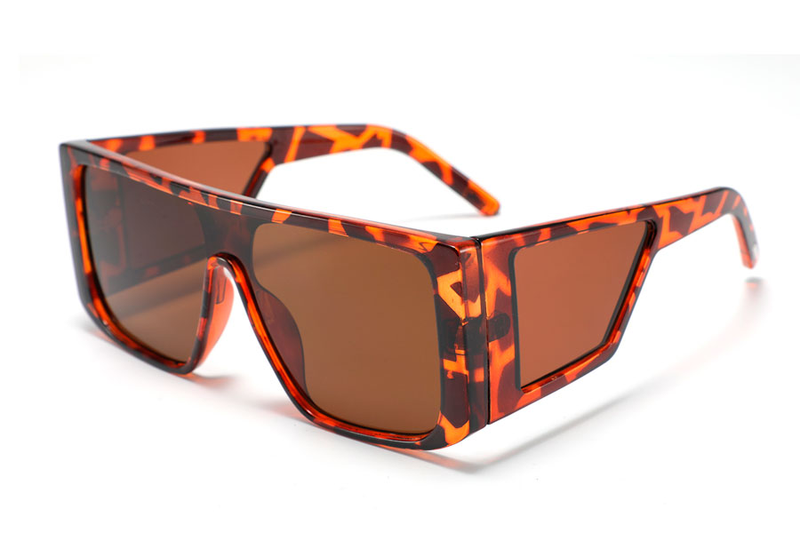 Oversize solbrille i  brunspÃ¦ttet stel med sideglas - Design nr. 4325