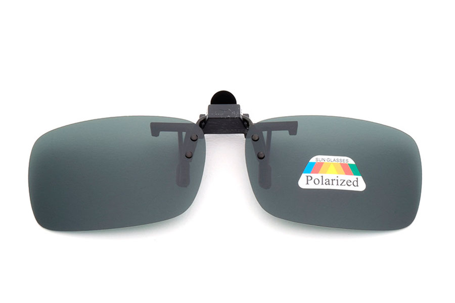 Polaroid Clip-on solbrille i grÃ¸n-sorte glas. - Design nr. 4349