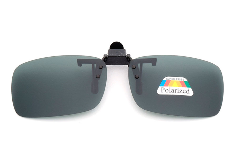 Polaroid clip-on solbrille i mÃ¸rke grÃ¸n-sorte glas - Design nr. 4352