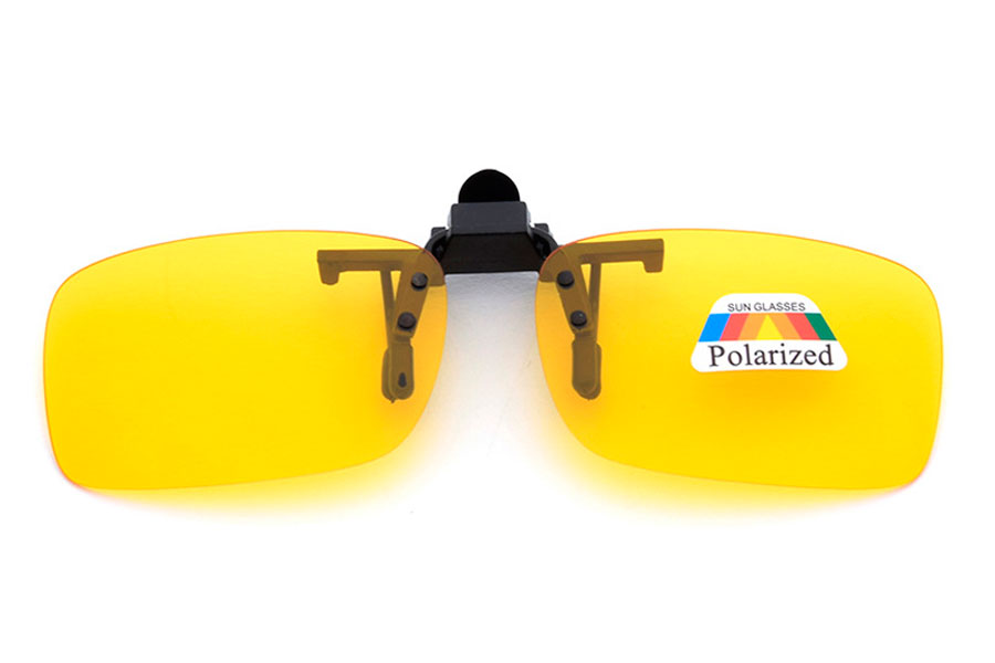 Polaroid clip-on solbrille med gule glas. Perfekt til nattekÃ¸rsel - Design nr. 4353