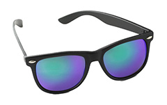 Wayfarer solbrille i sort med grÃ¸nligt multiglas - Design nr. 886